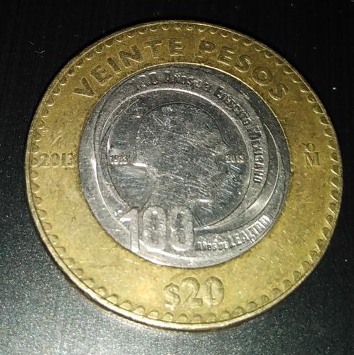 Moneda De 20 En Conmemoración A 100 Años Ejército Mexicano 