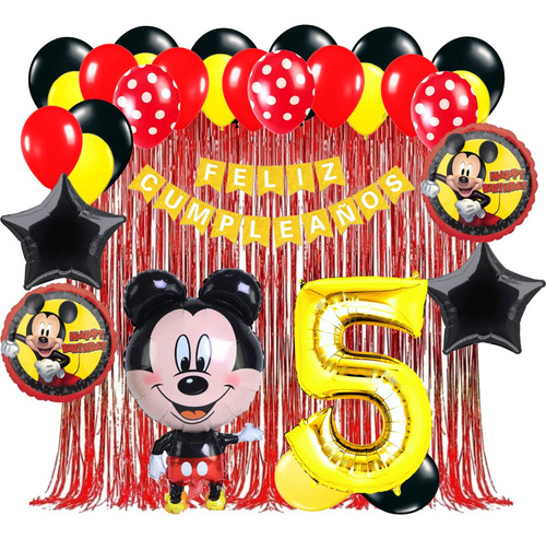 Globos Mickey Mouse Kit Decoración Cumpleaños