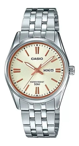 Reloj Casio Analogico Correa Acero Inox 5237 Ltp-13 Original