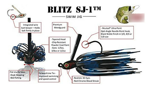 Jig De Pesca Blitz Sj-1 Para Bajo Con Fuerte Protección De