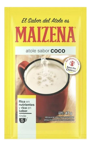 19 Pzas Fécula De Maíz Maizena Atole Fortificado Sabor Coco