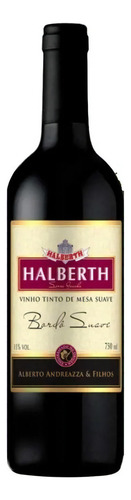 Kit 1 Vinho E 1 Taça - Tinto Suave Halberth Bordô 750ml