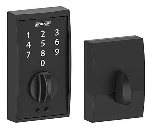 Schlage Touch Century Deadbolt (negro Mate) Be375 Cen 62