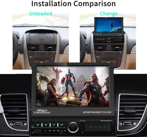 Radio Auto Motorizada Retractil 1 Din + Instalación Gratis