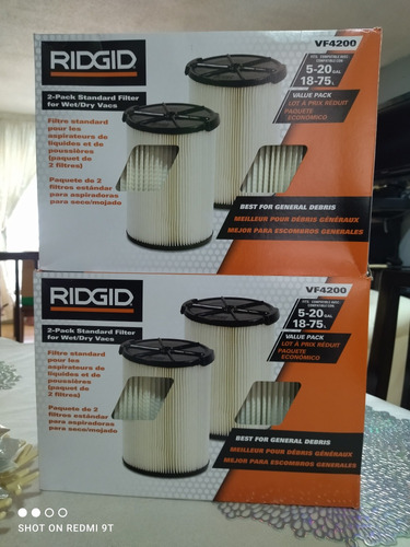 Filtro Aspiradora Ridgid 5-20 Galones 