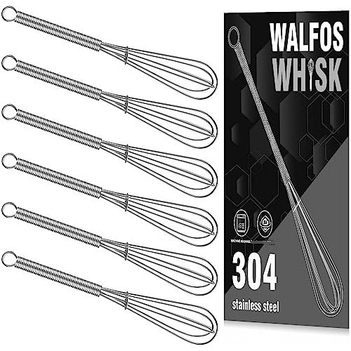 Walfos Mini Batidores De Acero Inoxidable 304, 6 Piezas