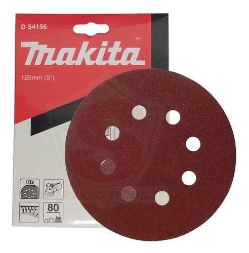 Disco De Lija Con Velcro 5'' G80 Madera D-54156 Makita 10pzs