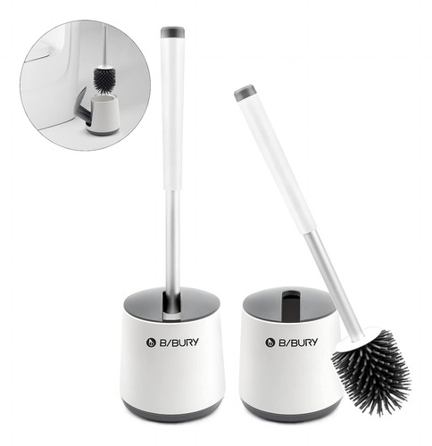 Cepillo Inodoro Escobillas Limpieza Baño Con Soporte,2 Pcs