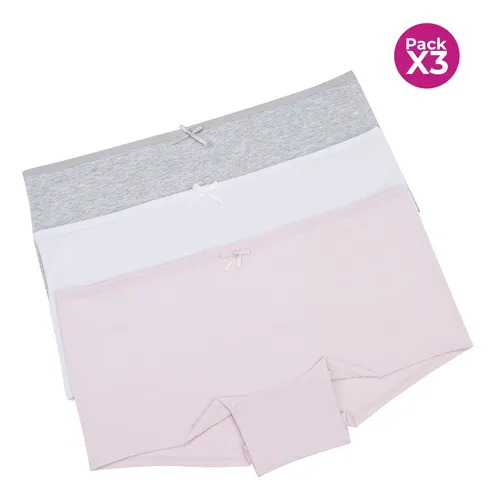 Lili Pink Panty Bóxer Para Adolecentes En Algodón X3 Unidade