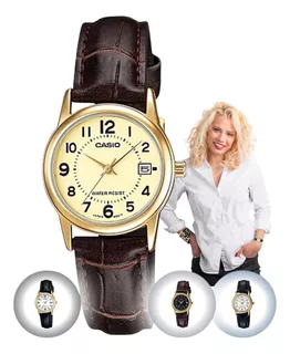 Relógio De Pulso Casio Feminino Dourado Ltp-v002gl Original