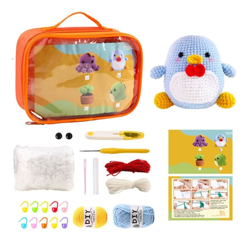 Kit De Ganchillo Para Tejer Muñecas Hechas A Mano, Pingüino