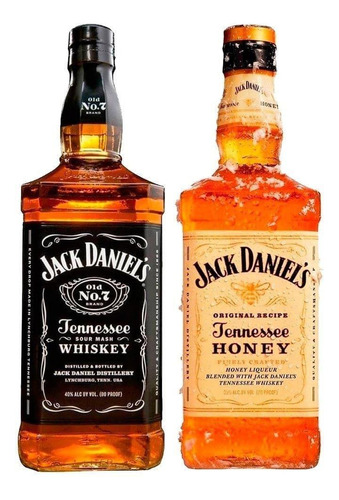 Kit Whisky Jack Daniel's Old No.7 + Tennessee Honey 1 Litro