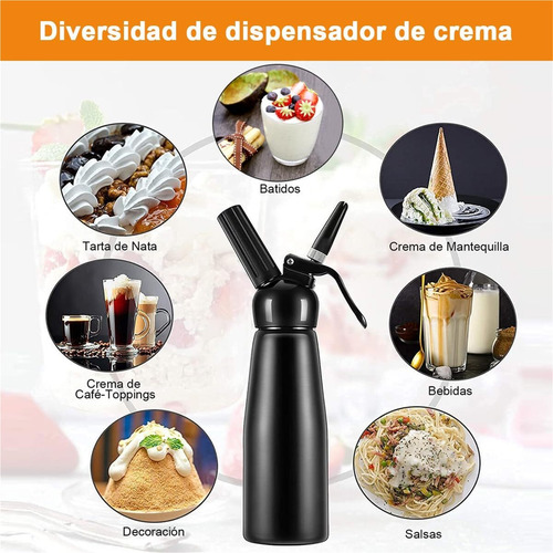 Máquina Para Batir Nata Con Sifón Fresh Cream De 500 Ml