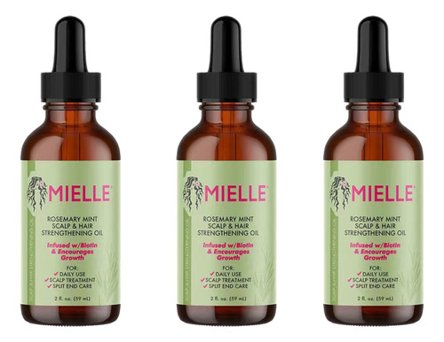 Óleo Para Realçar O Couro Cabeludo Mielle, 59 Ml, 3 Unidades