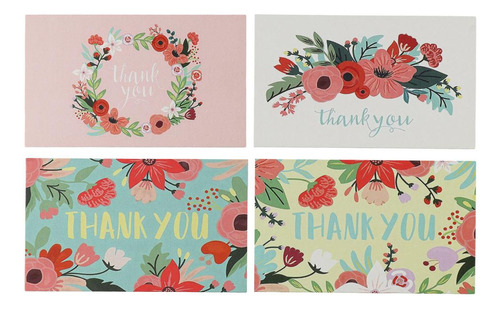 Tarjeta De Agradecimiento Por Tu Pedido Con Diseño Floral