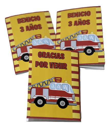 Librito Para Colorear Personalizado X 10 Camión De Bombero