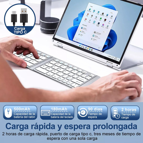 Kit de teclado y ratón inalámbrico recargable Iotwe SBJP para jugadores, conexión Bluetooth, resistente a salpicaduras, incluye batería, diseño negro
