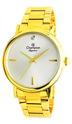 Relógio Feminino Dourado Champion Pulseira Aço Dourado