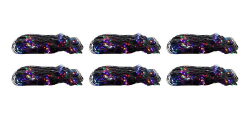Red Luces Led Navideñas Multicolor 320 Focos 160x180 Cm 6 Pz