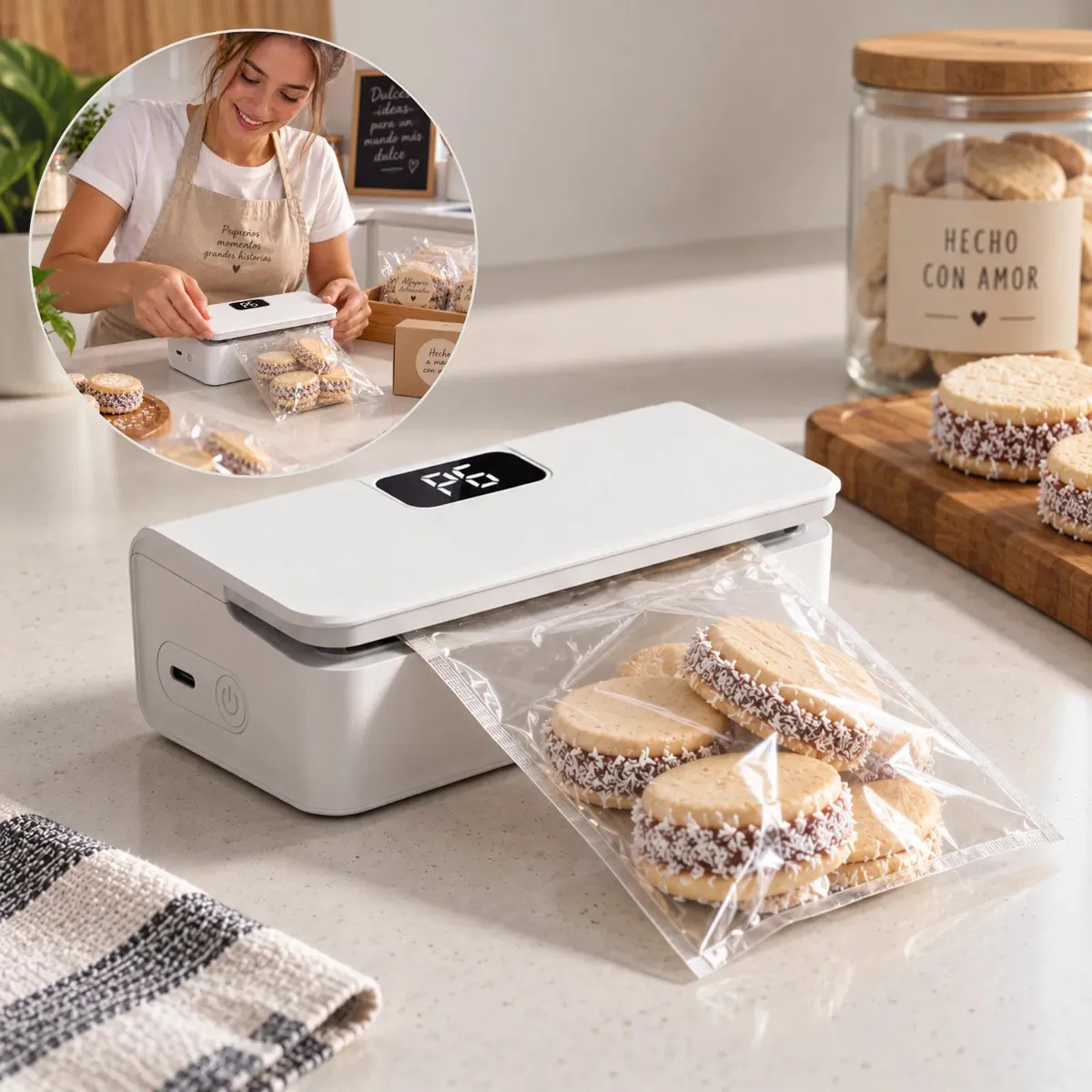 Mini Selladora de Bolsas ZINMID Portátil Recargable para Alimentos