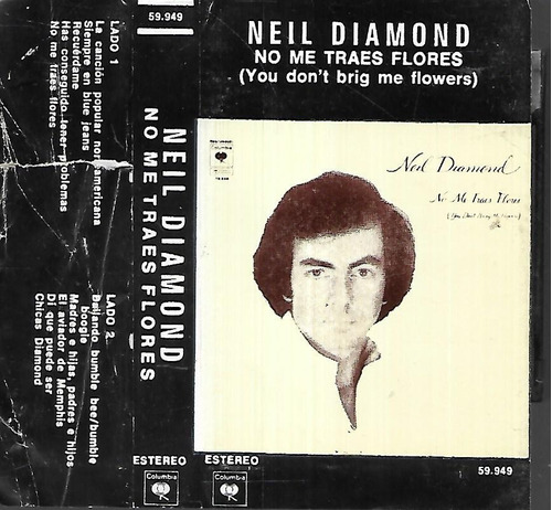 Neil Diamond Albu No Me Traes Flores Sello Columbia Cassette