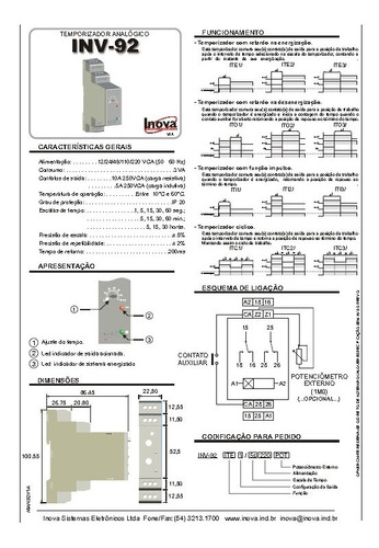 Temporizador Timer 5min 220vca Ret Energ Inv-9202 Ite2