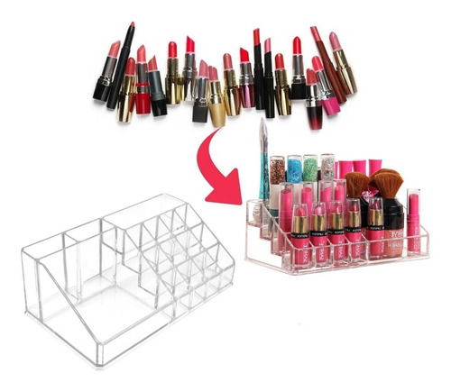 Imagen 9 de 9 de Organizador De Labiales Maquillaje Cosmetiquero Joyero