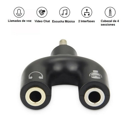 Adaptador De Auriculares Tipo U De 3,5 Mm A Doble 3,5 Mm