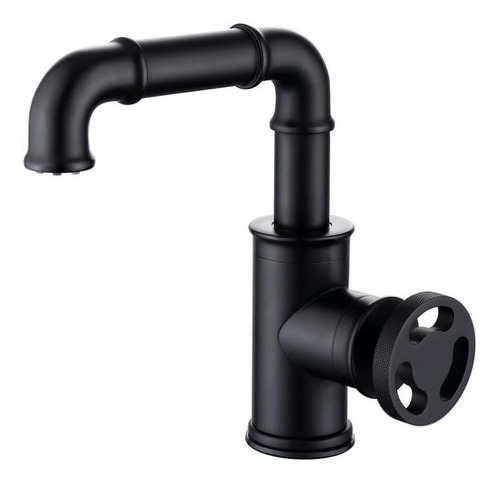 Llave Grifo Monomando Industrial Lavabo Baño Negro Mate Gami