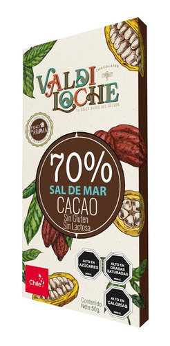 Imagen 1 de 2 de Chocolate Negro 70% Cacao Sal Mar Cahuil