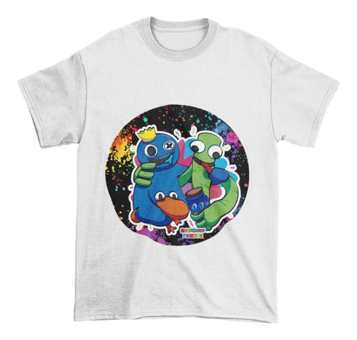 Polera Juvenil Niña Niño Raibown Friends Blue Green Algodon 