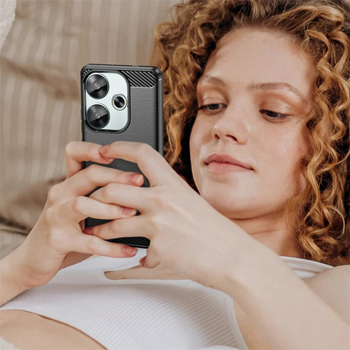 Case For Xiaomi Poco F6 Dibujo De Fibra De Carbono