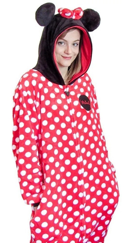 Pijama Macacão Pelúcia Kigurumi Minnie Mouse Disney Original