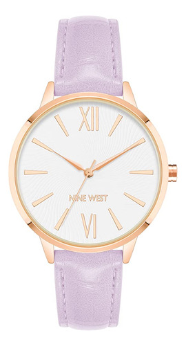 Reloj De Correa De Grano De Cocodrilo Para Mujeres De Nine W