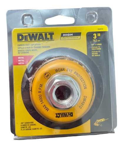 Cepillo D/copa Entrochado Acero 3 X5/8  Dewalt