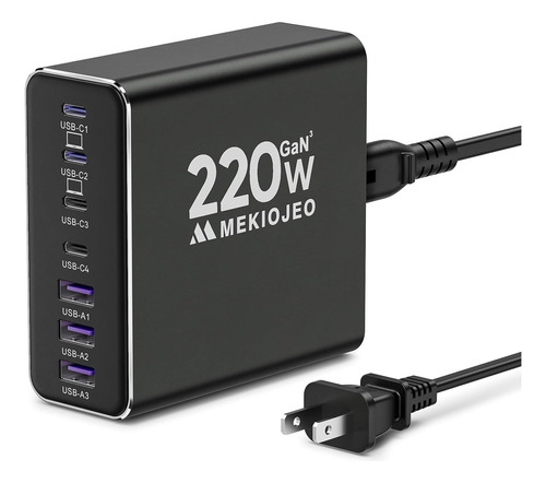 Estacion De Carga Rapida De 220w De 7 Puertos Usb C