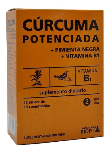 Curcuma Potenciada Con Pimienta Negra Biofit 150 Comprimidos