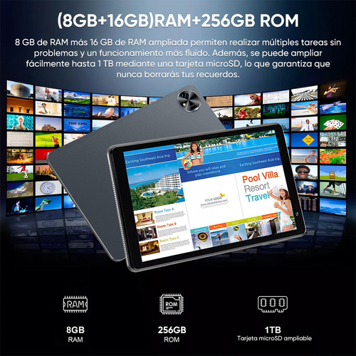 Tablet Xiaom Black Shark Pad 6, 11'' FHD pantalla, 90 Hz, tablet con sim card 8GB RAM, 256GB ROM, Android 14 con cámara 16 MP y 8 MP Color Gris