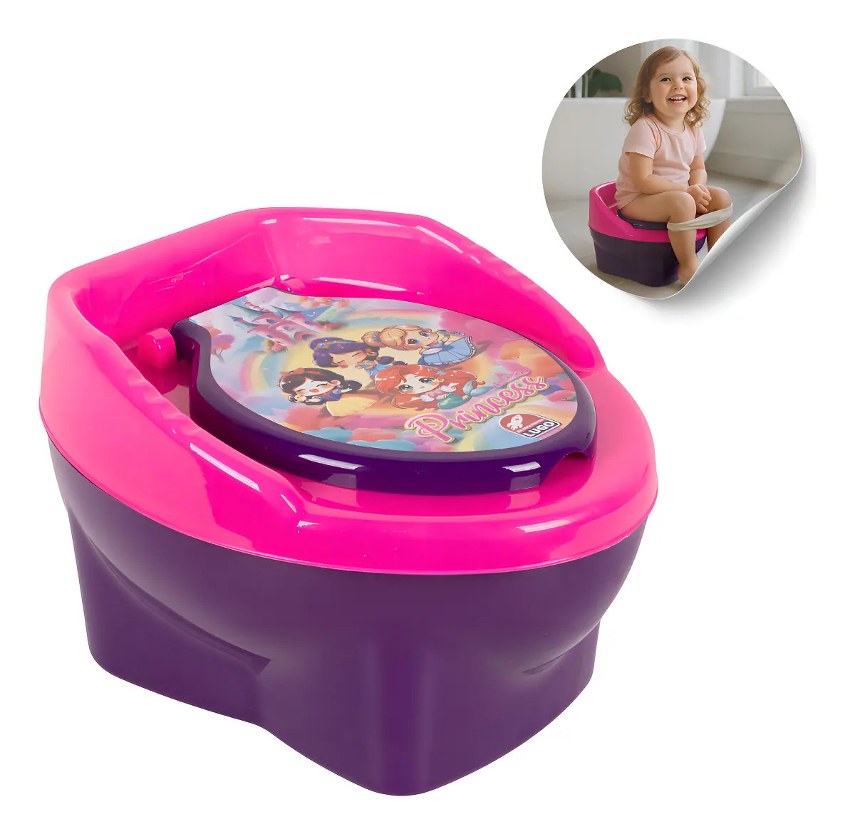 Troninho Penico Privadinha Desfralde Assento Redutor De Vaso Sanitário Infantil Rosa