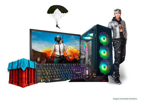 Imagem 1 de 7 de Pc Gamer Core I7 16gb Ssd Geforce Kit Gamer Tela 18,5 Novo!