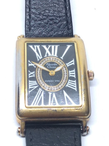 Reloj Alexandre Christie Rectangular Correa Piel Mod. 8a23mh