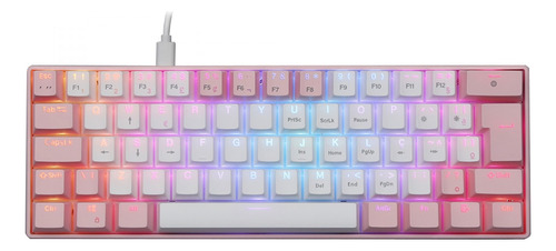 Teclado Mecanico Rosa Superframe Ferz Rgb Switch Azul 