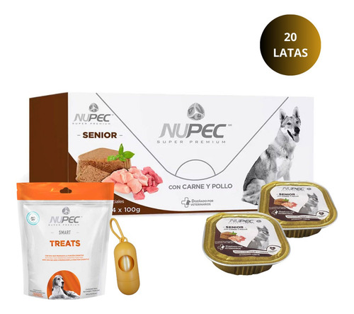 20 Latas Alimento Húmedo Nupec Senior + Premio Smart+ Regalo