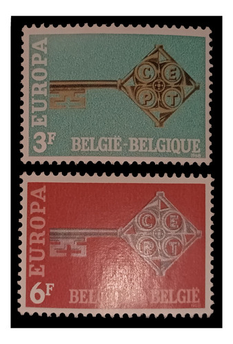 Bélgica Tema Europa 1968 Nv. C/g Yv. 1452/53