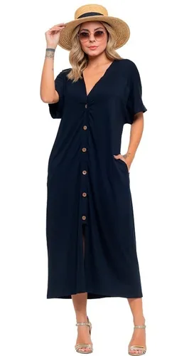 Vestido chemise largo hotsell
