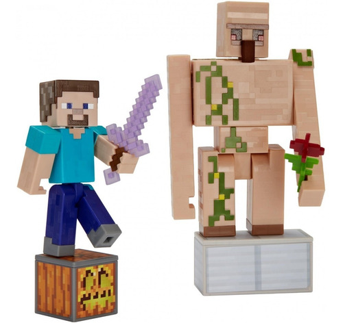 Minecraft Steve And Iron Golem Mattel /cdjuguetes