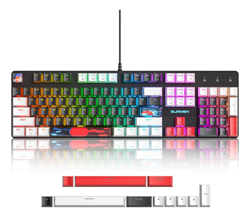Owpkeenthy Teclado Mecánico Para Juegos De 104 Teclas ...