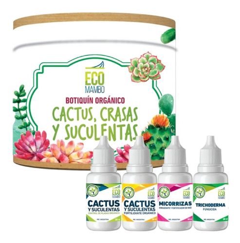 Botiquín Orgánico Cactus Suculentas Crasas Kit 4 Productos