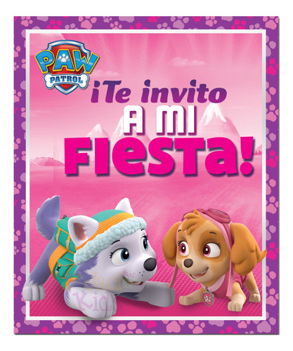 12 Invitaciones Sin Sobre Fiesta Paw Patrol Skye Color Rosa