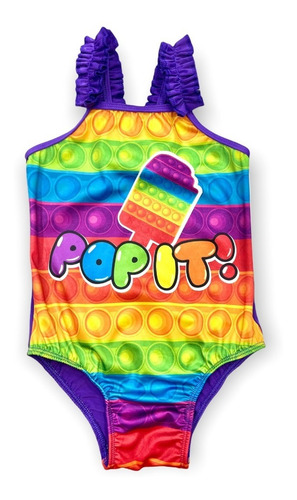 Imagen 1 de 4 de Traje De Baño Para Niñas! - Pop It